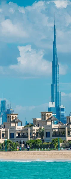 Dubais Skyline Vom Strand Aus Gesehen — Stockfoto