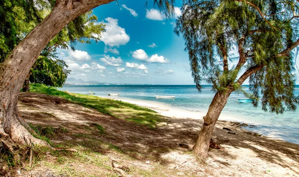 Prachtig Tropisch Eiland Strand Met Zon — Stockfoto