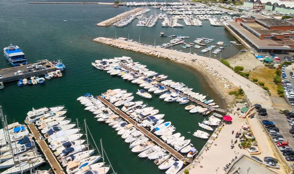 Talya Yaz Mevsiminde Pozzuoli Limanının Hava Görüntüsü — Stok fotoğraf