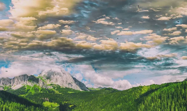 Val Sesis Italian Alps Amazing Summer Landscape Dolomite Mountain Peaks — Stock Photo, Image