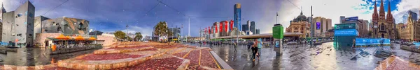 Melbourne Australia 2018 Panoramic View Melbourne Skyline Federation Square — 스톡 사진