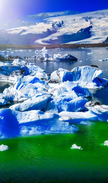 Icebergs Dans Lagune Jokulsarlon Dans Sud Islande — Photo