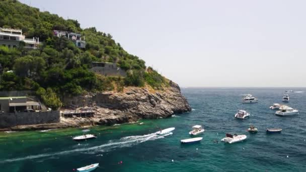 Καταπληκτική Θέα Της Παραλίας Marina Del Cantone Κοντά Στο Sorrento — Αρχείο Βίντεο