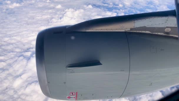 Двигун Літака Небі Через Хмари — стокове відео