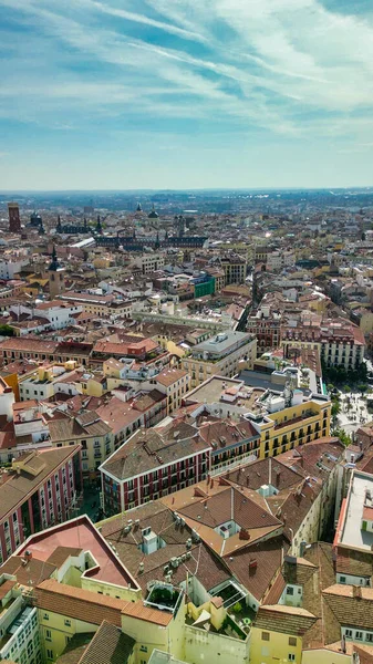 Мадрид Испания Вид Воздуха Центр Города Здания Основные Достопримечательности Солнечный — стоковое фото