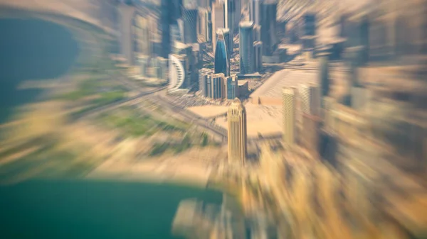 Flygfoto Över Doha Skyline Från Flygplan Corniche Och Moderna Byggnader — Stockfoto