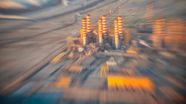 Edificios Industrias Las Afueras Doha Vista Desde Avión Amanecer —  Fotos de Stock