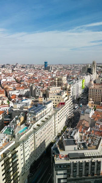 Madrid Spain October 2022 Aerial View City Center Buildings Main — Stock Photo, Image