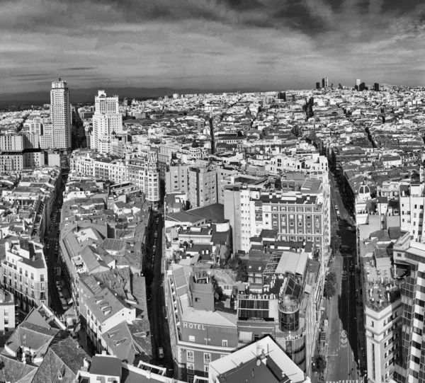 Madrid Spanya Kasım 2022 Şehir Merkezinin Muhteşem Panoramik Hava Manzarası — Stok fotoğraf