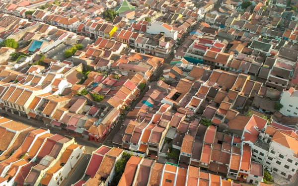 Μελάκα Μαλαισία Αεροφωτογραφία Των Σπιτιών Της Πόλης Και Ορίζοντα Από — Φωτογραφία Αρχείου