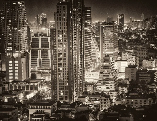 Бангкок Таиланд Января 2020 Вид Город Высоты Горизонта Ночью — стоковое фото