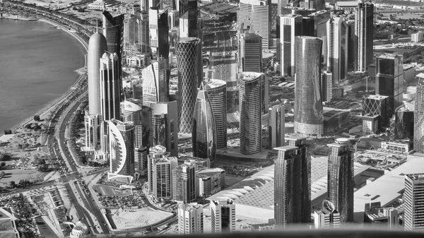Doha Katar December 2016 Légi Felvétel Város Városkép Egy Repülő — Stock Fotó
