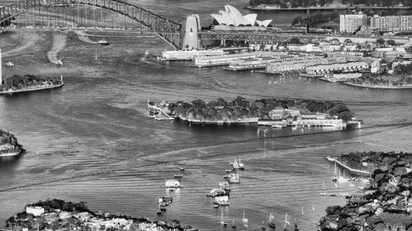 Sydney Australia View City Harbour Flying Airplane — Stock Photo, Image
