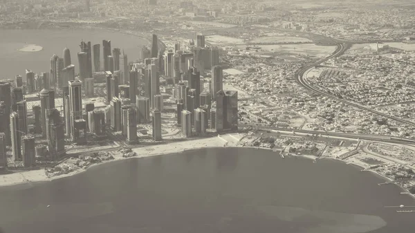 Ντόχα Κατάρ Σεπτεμβρίου 2018 Αεροφωτογραφία Του Ορίζοντα Της Πόλης Από — Φωτογραφία Αρχείου