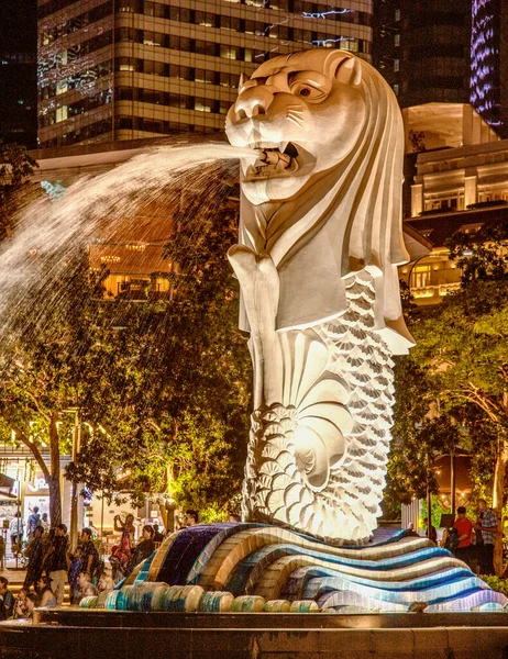 Singapore December 2019 Merlion Marina Bay City Symbol — Stockfoto