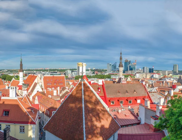 Tallinn Estonia July 2017 Panoramic Aerial View Tallinn City Hill — Stock Photo, Image