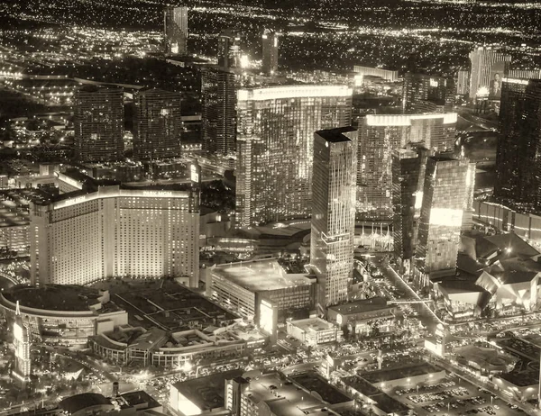 Las Vegas June 30Th 2018 Helicopter Night Aerial View Strip — 图库照片