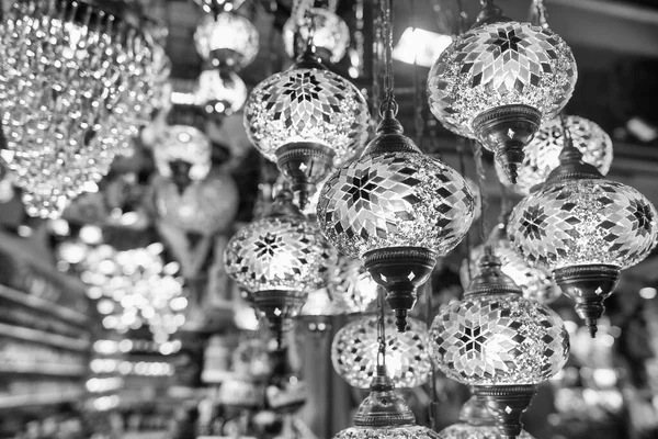 Lampen Arabischen Stil Auf Einem Straßenmarkt Der Nacht — Stockfoto