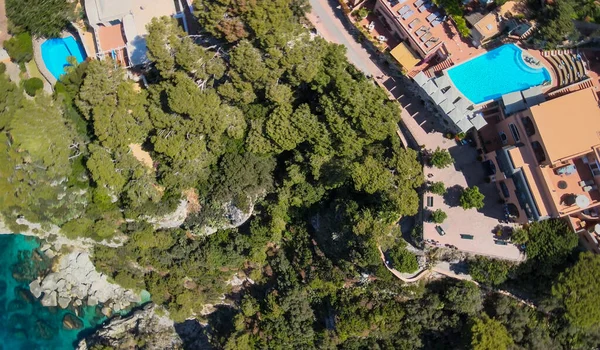 Fantastisk Antenn Utsikt Över Capri Island Kusten Sommarsäsongen Italien Drone — Stockfoto