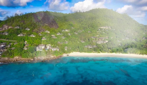 Anse Liberte Mahe Seychellerna Fantastisk Flygvy Från Drönare — Stockfoto