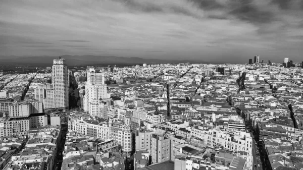 Madrid España Vista Aérea Del Centro Ciudad Edificios Monumentos Principales —  Fotos de Stock