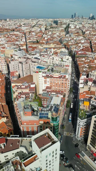西班牙马德里 2022年10月29日 市中心的空中景观 晴天的建筑物及主要地标 — 图库照片