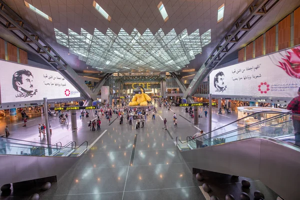 Doha Qatar Agosto 2018 Interior Aeroporto Internacional Hamad — Fotografia de Stock