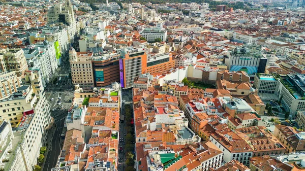 Мадрид Іспанія Жовтня 2022 Повітряний Вид Центр Міста Будинки Головні — стокове фото