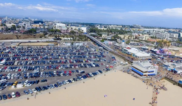 Santa Monica August 2017 Santa Monica Pier Und Parkplatz Von — Stockfoto