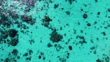 Surin Adaları, Tayland. Göl ve ormanın yukarıdan görünüşü. Mu Ko Surin Milli Parkı.