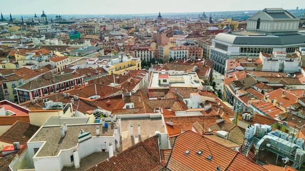 Madrid Spain Aerial View City Center Buildings Main Landmarks Sunny — Stock Photo, Image