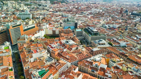 Мадрид Испания Октября 2022 Года Вид Воздуха Центр Города Здания — стоковое фото