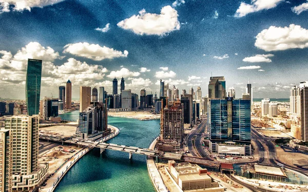 Вид Воздуха Небоскребы Центра Дубая Объединенные Арабские Эмираты — стоковое фото