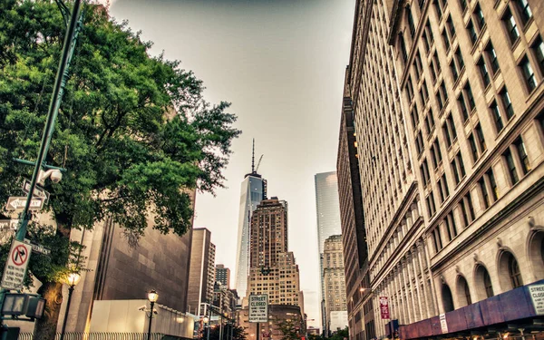 New York Underbar Utsikt Över Staden Skyskrapor Vacker Kväll — Stockfoto