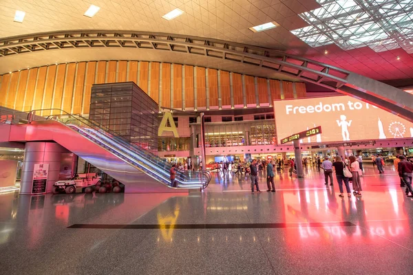 Dohá Katar Srpna 2018 Interiér Mezinárodního Letiště Hamad — Stock fotografie
