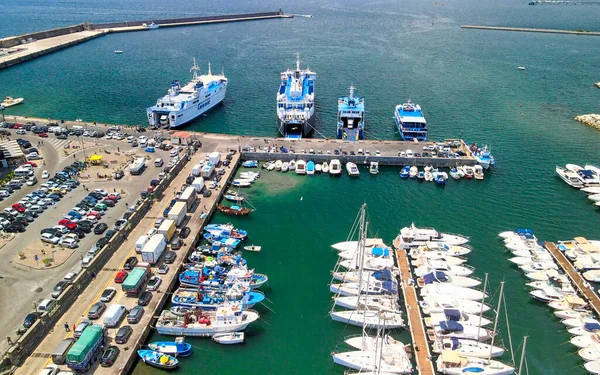 Talya Nın Yaz Mevsiminde Pozzuoli Limanının Muhteşem Hava Manzarası Drone — Stok fotoğraf