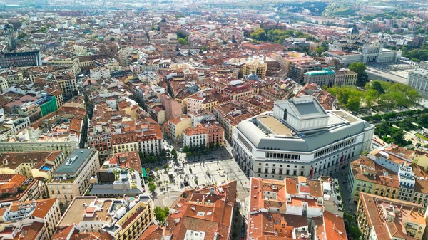 Madrid Španělsko Října 2022 Letecký Pohled Centrum Města Budovy Hlavní — Stock fotografie