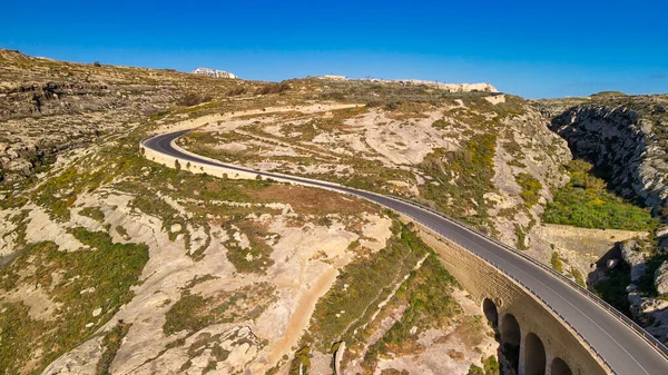 Road Island Mountains Drone Viewpoint — Foto de Stock