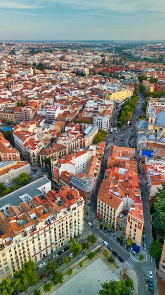 Madrid España Vista Aérea Del Centro Ciudad Edificios Monumentos Principales —  Fotos de Stock