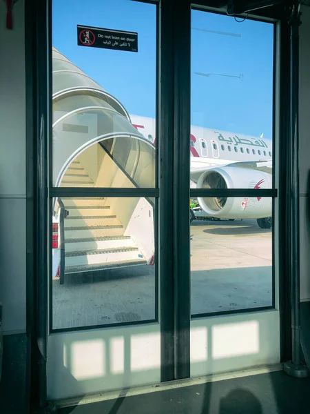 Doha Qatar Août 2018 Des Avions Prêts Embarquer Des Personnes — Photo