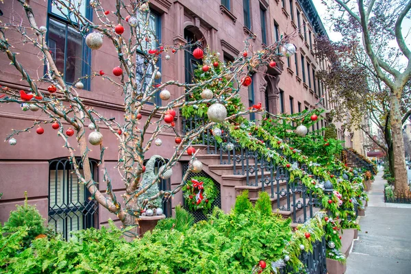 Манхеттенські Вуличні Прикраси Різдвяні Свята Нью Йорку — стокове фото