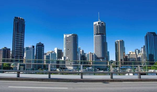 Brisbane City Skyline Story Bridge Brisbane River Słoneczny Dzień Australia — Zdjęcie stockowe