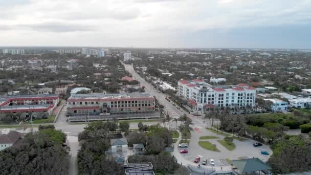 Boca Raton Vista Aérea Panorámica Palmetto Park Road Atardecer Florida — Vídeos de Stock