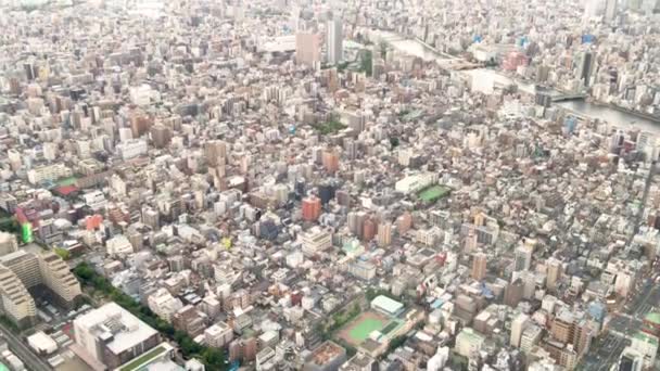 Aerial Solnedgång Utsikt Över Tokyos Skyline Från Shinjuku Taket — Stockvideo