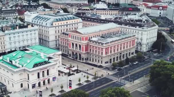 Vienna Oostenrijk August 2022 Wenen Centrum Van Drone Een Bewolkte — Stockvideo