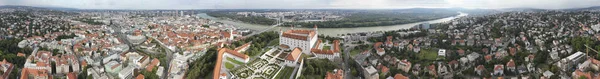 Bratislava Slovakia August 2022 Aerial View City Castle Skyline Sunset — Stock Photo, Image