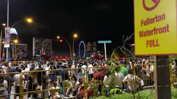 Singapur Diciembre 2019 Calles Llenas Gente Área Marina Bay Por — Vídeo de stock
