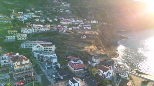 Μαδέρα Πορτογαλία Σεπτεμβρίου 2022 Αεροφωτογραφία Του Porto Muniz Φυσικές Λίμνες — Αρχείο Βίντεο