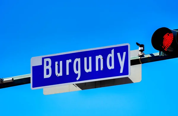 Burgundy Street Sign New Orleans — Stock Photo, Image