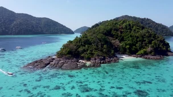 Surin Islands Thailand Aerial View Lagoon Forest — Vídeo de stock